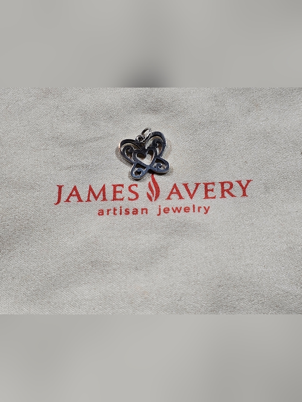 James Avery Sterling Open Butterfly Heart Charm